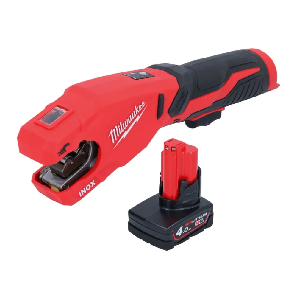 Milwaukee M12 PCSS-401 akumulatorowy obcinak do rur ze stali nierdzewnej 12 V 12 - 28 mm + 1x akumulator 4,0 Ah - bez łado...