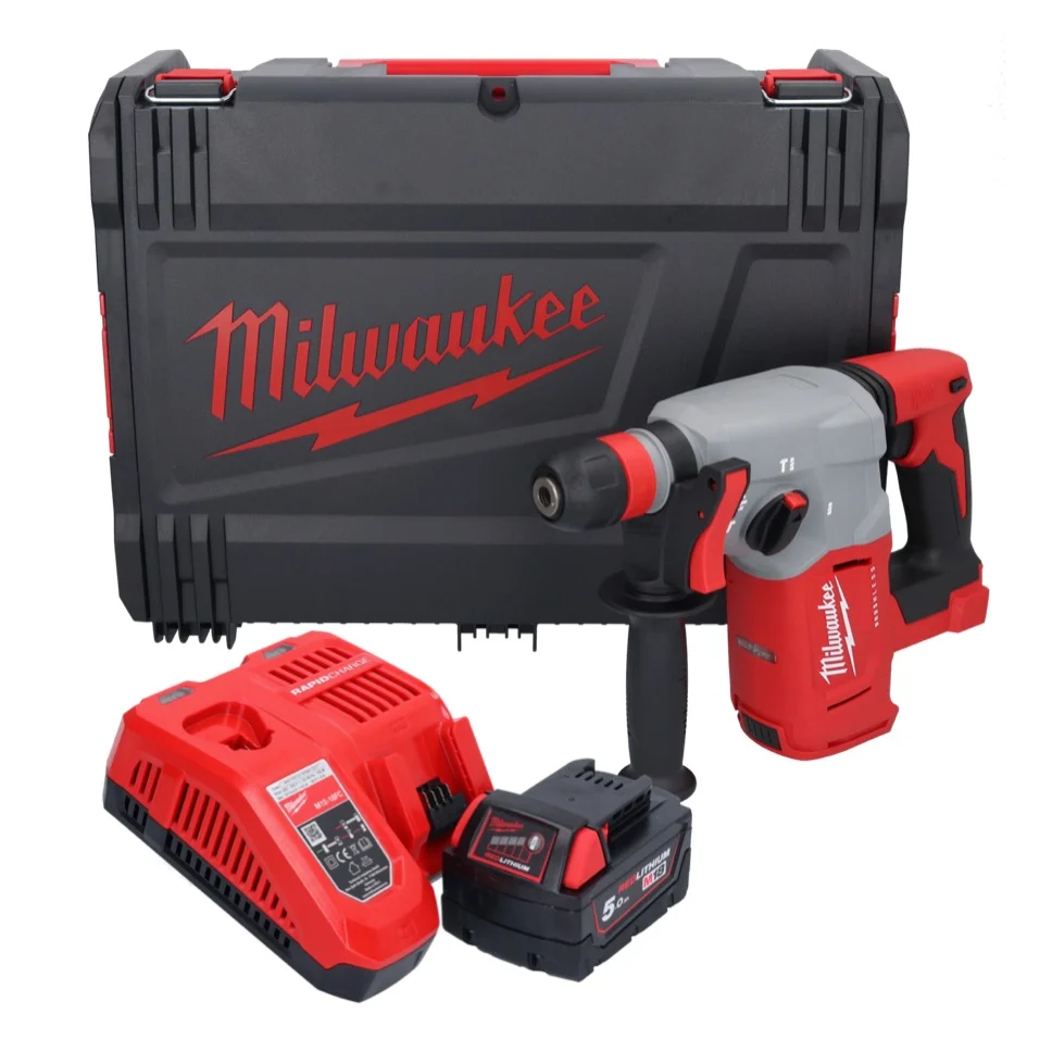 Milwaukee M18 BLHX-501X akumulatorowy młot udarowo-obrotowy 18 V 2,3 J bezszczotkowy + 1x akumulator 5,0 Ah + ładowarka +...