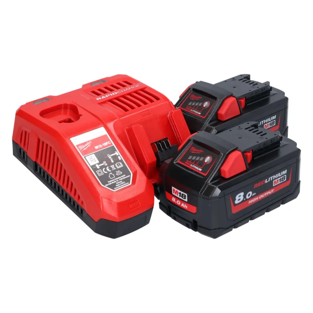 Milwaukee M18 BSX-802 akumulatorowa pilarka szablasta 18 V + 2x akumulator 8,0 Ah + ładowarka