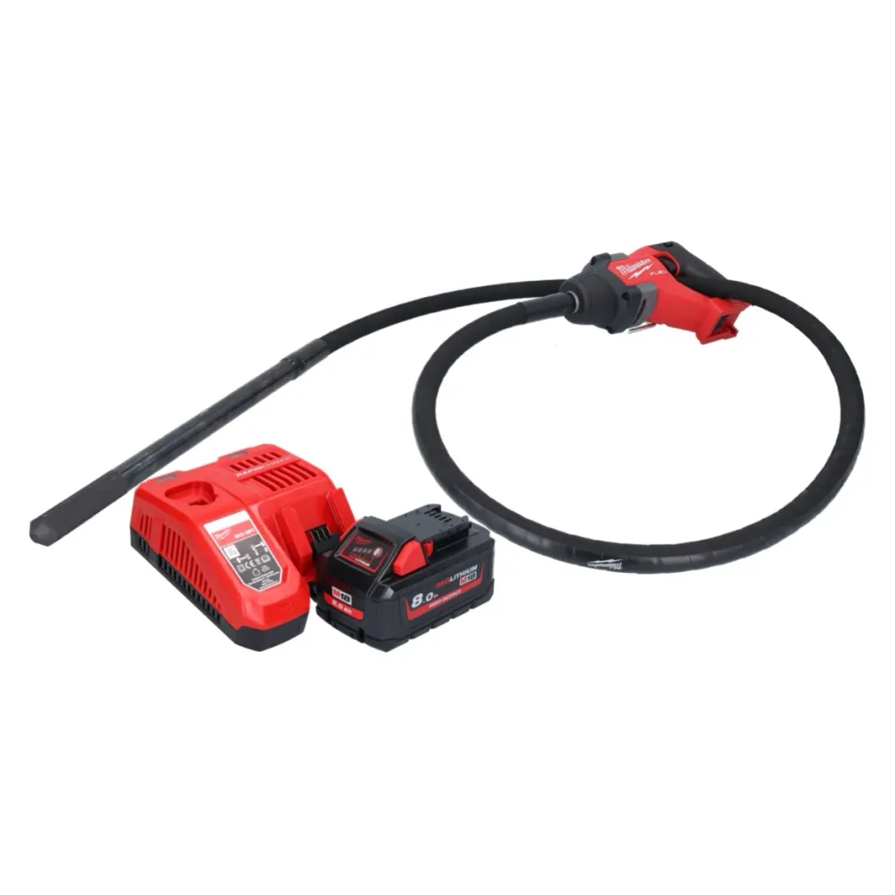 Milwaukee M18 FCVN24-801 Akumulatorowy wibrator do betonu 18 V 2,4 m bezszczotkowy + 1x akumulator 8,0 Ah + ładowarka
