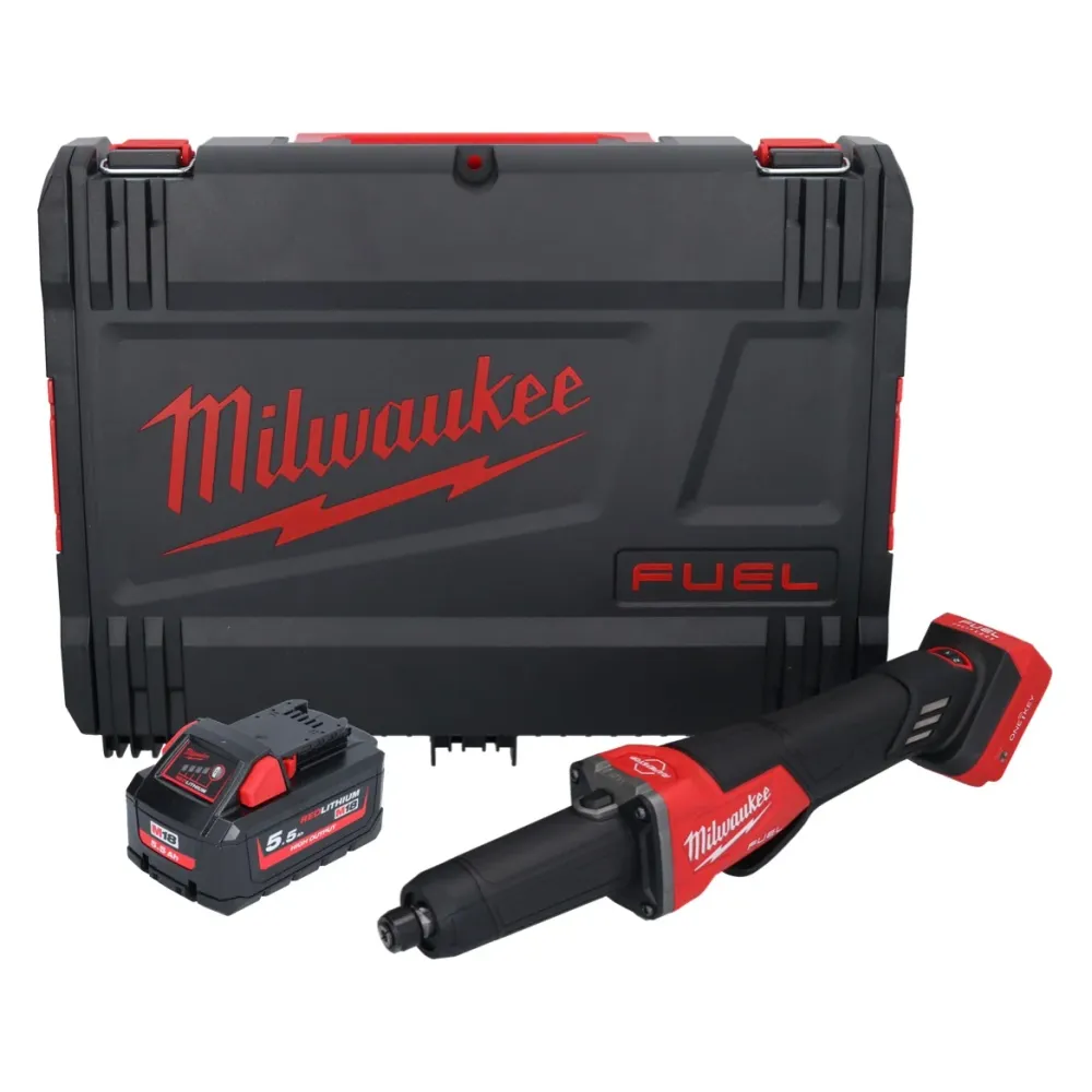 Milwaukee M18 FDGROVPDB-551X Akumulatorowa szlifierka prosta 18 V bezszczotkowa + 1x akumulator 5,5 Ah + skrzynka HD - bez...