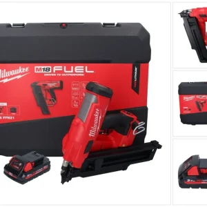 Milwaukee M18 FFN21-301C Gwoździarka akumulatorowa 18 V 50 - 90 mm bezszczotkowa + 1x akumulator 3,0 Ah + walizka - bez ła...