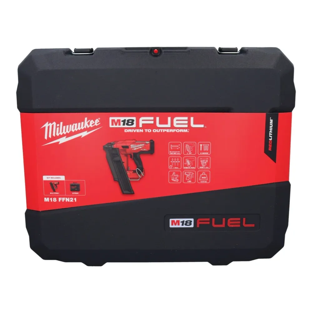 Milwaukee M18 FFN21-801C Gwoździarka akumulatorowa 18 V 50 - 90 mm bezszczotkowa + 1x akumulator 8,0 Ah + ładowarka + walizka