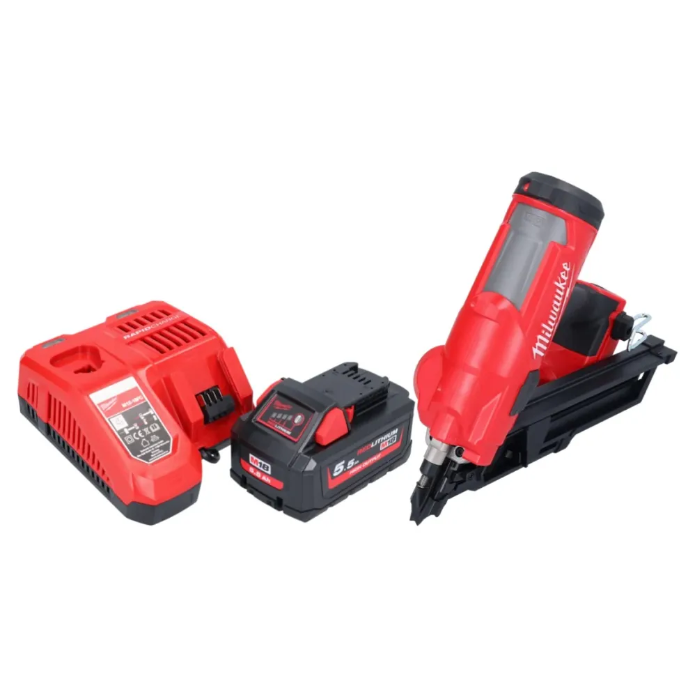 Milwaukee M18 FFN-551 gwoździarka akumulatorowa 18 V 50 - 90 mm bezszczotkowa + 1x akumulator 5,5 Ah + ładowarka
