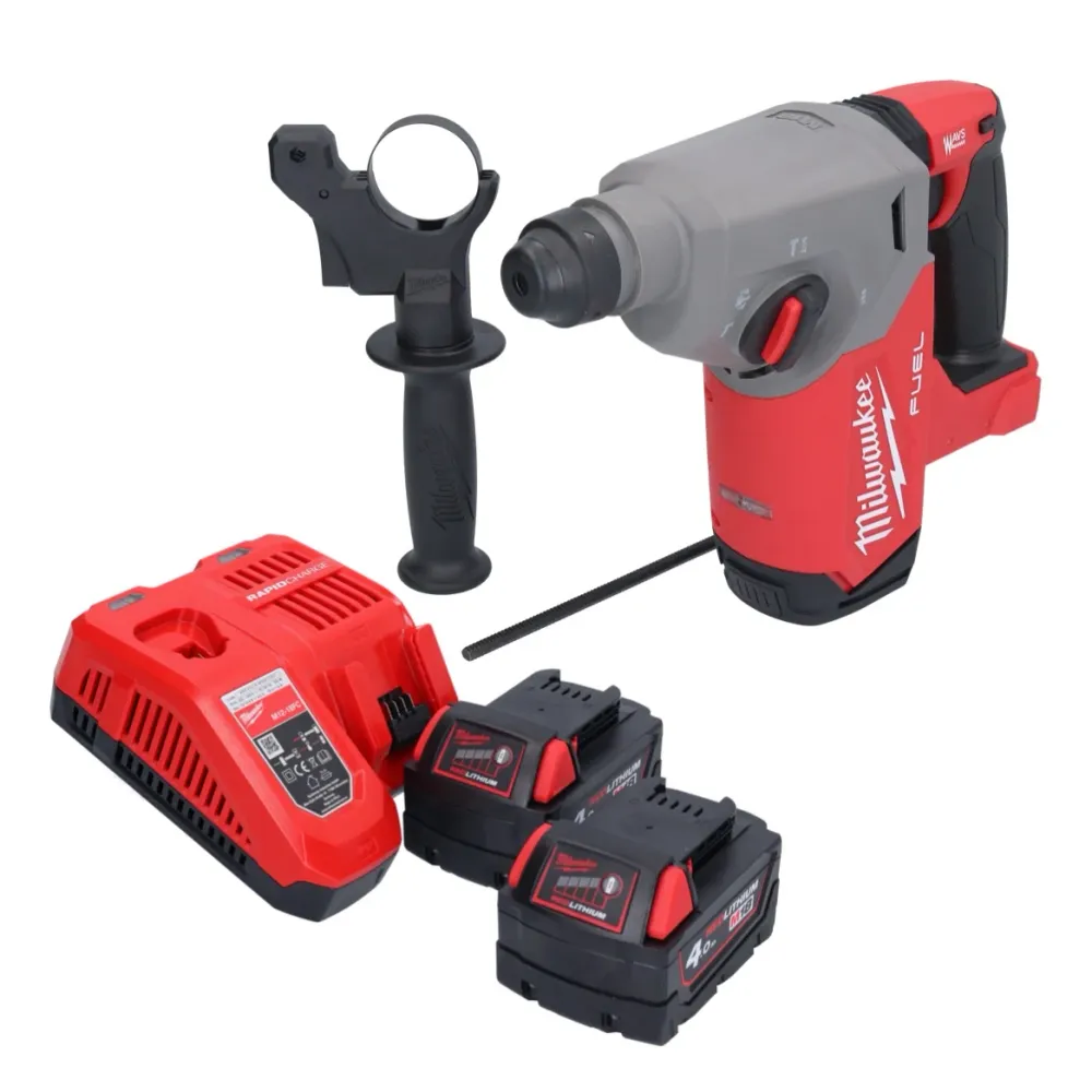Milwaukee M18 FH-402 akumulatorowa wiertarko-wkrętarka 18 V 2,5 J SDS plus Brushless + 2x akumulator 4,0 Ah + ładowarka