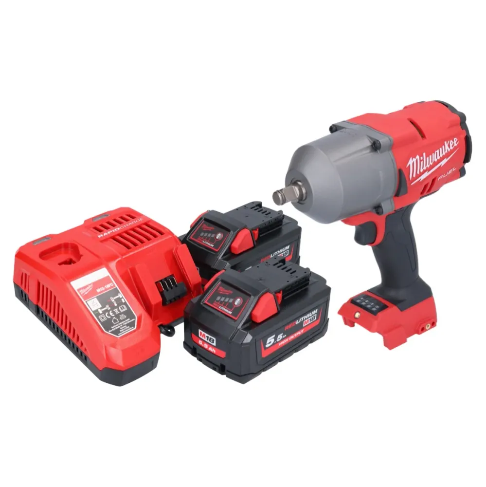 Milwaukee M18 FHIWF12-552 Akumulatorowy klucz udarowy 18 V 1356 Nm 1/2" bezszczotkowy + 2x akumulator 5,5 Ah + ładowarka