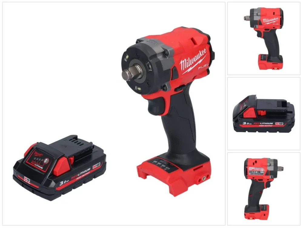 Milwaukee M18 FIW2F12-301 akumulatorowy klucz udarowy 18 V 339 Nm 1/2" bezszczotkowy + 1x akumulator 3,0 Ah - bez ładowarki