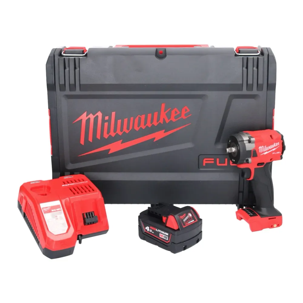Milwaukee M18 FIW2F38-401X Akumulatorowy klucz udarowy 18 V 339 Nm 3/8 " bezszczotkowy + 1x akumulator 4,0 Ah + ładowarka...