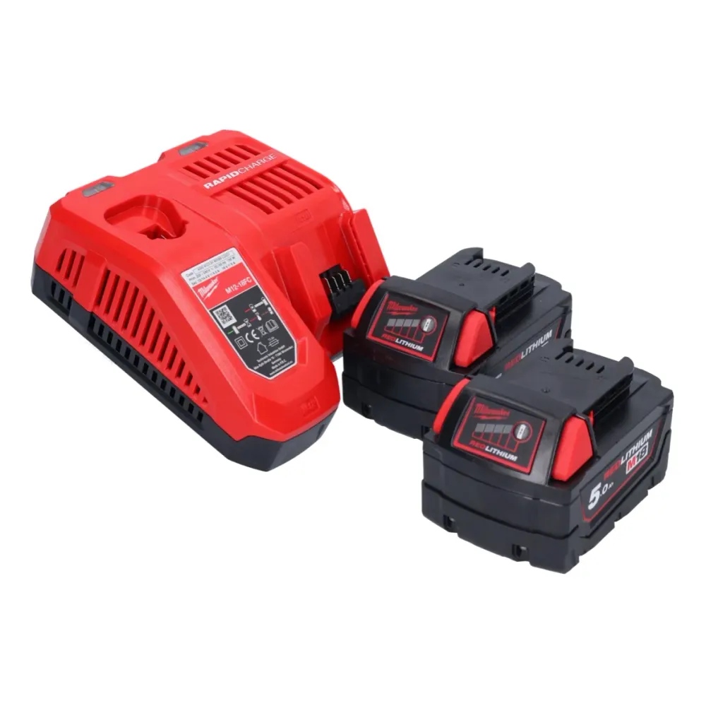 Milwaukee M18 FIW2F38-502X Akumulatorowy klucz udarowy 18 V 339 Nm 3/8 " bezszczotkowy + 2x akumulator 5,0 Ah + ładowarka...