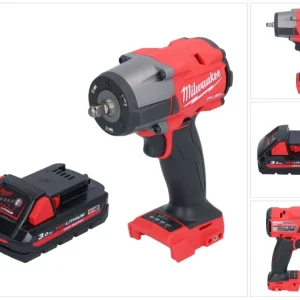 Milwaukee M18 FMTIW2F38-301 Akumulatorowy klucz udarowy 18 V 745 Nm 3/8" bezszczotkowy + 1x akumulator 3,0 Ah - bez ładowarki