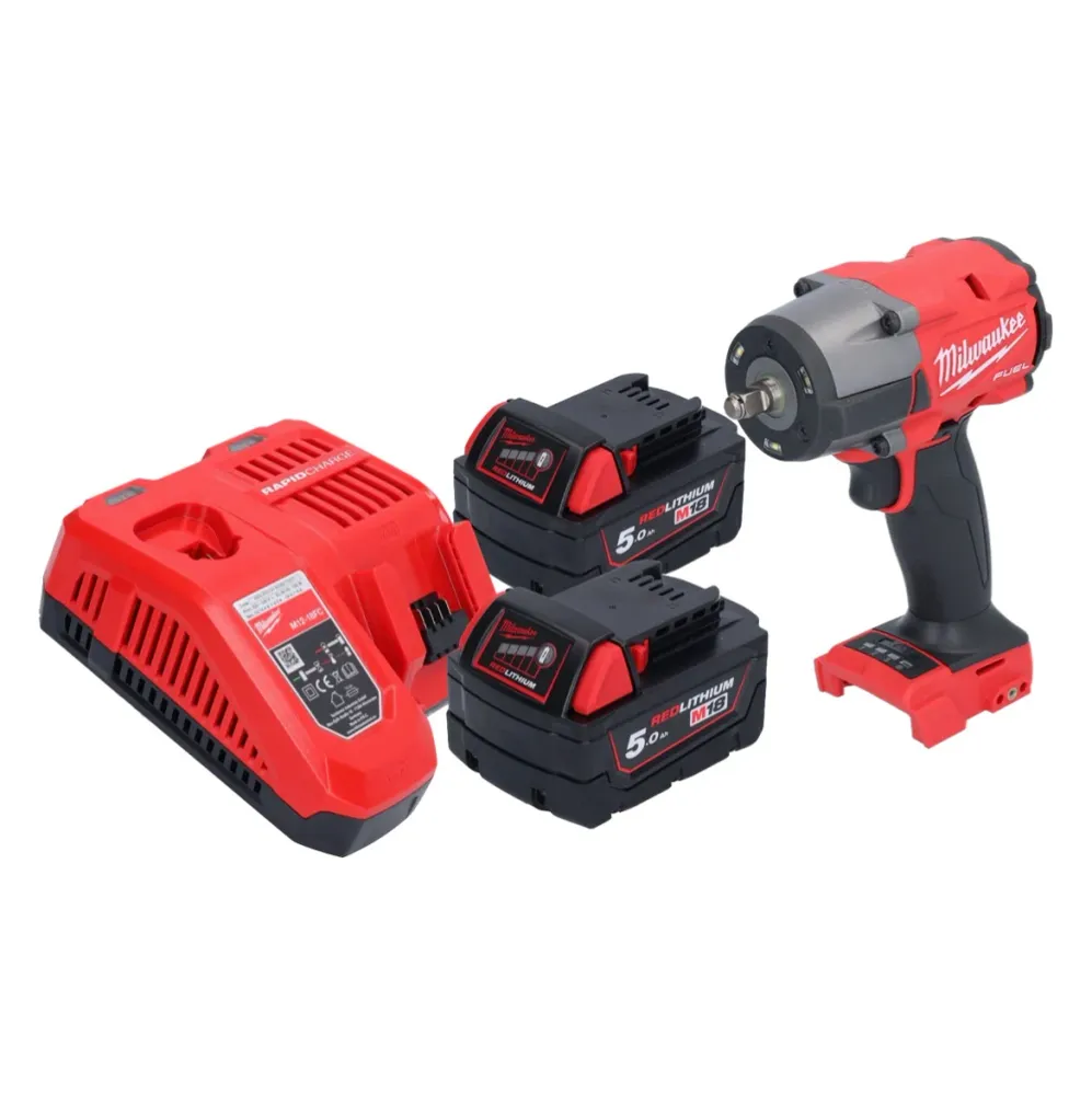 Milwaukee M18 FMTIW2F38-502 Akumulatorowy klucz udarowy 18 V 745 Nm 3/8" bezszczotkowy + 2x akumulator 5,0 Ah + ładowarka