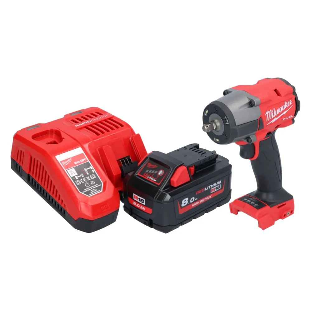 Milwaukee M18 FMTIW2F38-801 Akumulatorowy klucz udarowy 18 V 745 Nm 3/8" bezszczotkowy + 1x akumulator 8,0 Ah + ładowarka