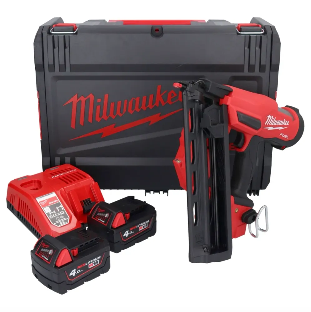 Milwaukee M18 FN16GA-402X Gwoździarka akumulatorowa 18 V 32 - 64 mm bezszczotkowa + 2x akumulator 4,0 Ah + ładowarka + pud...