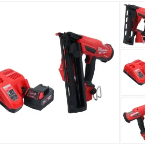 Milwaukee M18 FN16GA-501 Gwoździarka akumulatorowa 18 V 32 - 64 mm bezszczotkowa + 1x akumulator 5,0 Ah + ładowarka