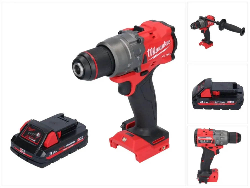 Milwaukee M18 FPD3-301 akumulatorowa wiertarko-wkrętarka udarowa 18 V 158 Nm bezszczotkowa + 1x akumulator 3,0 Ah - bez ła...