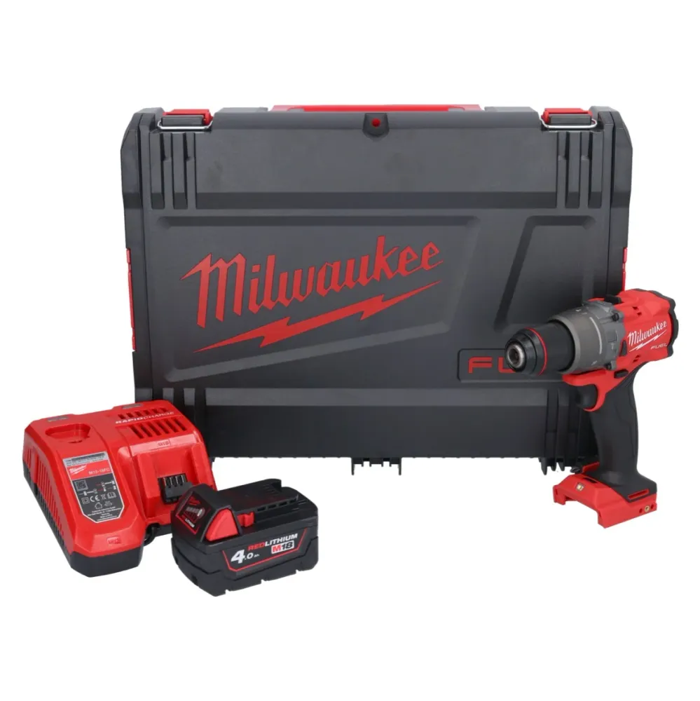 Milwaukee M18 FPD3-401X akumulatorowa wiertarko-wkrętarka udarowa 18 V 158 Nm bezszczotkowa + 1x akumulator 4,0 Ah + ładow...
