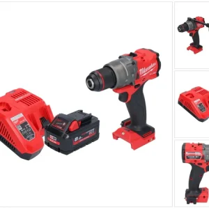 Milwaukee M18 FPD3-801 akumulatorowa wiertarko-wkrętarka udarowa 18 V 158 Nm bezszczotkowa + 1x akumulator 8,0 Ah + ładowarka