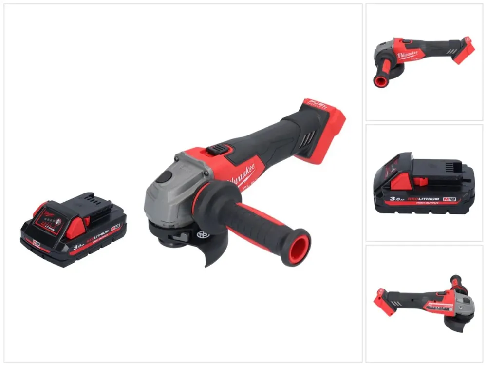 Milwaukee M18 FSAG115X-301 Akumulatorowa szlifierka kątowa 18 V 115 mm bezszczotkowa + 1x akumulator 3,0 Ah - bez ładowarki