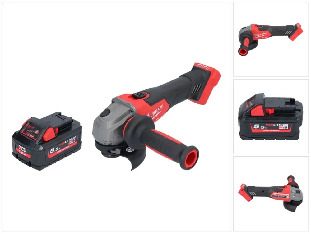 Milwaukee M18 FSAG115X-551 akumulatorowa szlifierka kątowa 18 V 115 mm bezszczotkowa + 1x akumulator 5,5 Ah - bez ładowarki