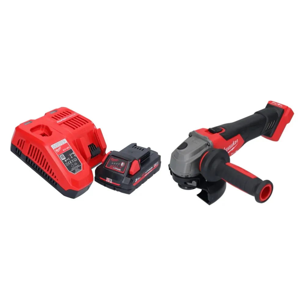 Milwaukee M18 FSAG125X-301 akumulatorowa szlifierka kątowa 18 V 125 mm bezszczotkowa + 1x akumulator 3,0 Ah + ładowarka