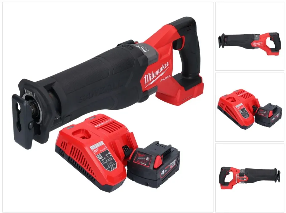 Milwaukee M18 FSZ-401 akumulatorowa pilarka szablasta 18 V bezszczotkowa + 1x akumulator 4,0 Ah + ładowarka