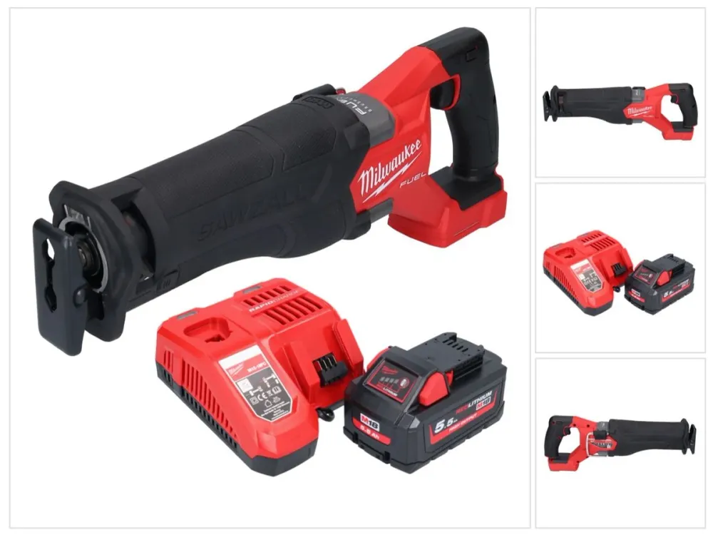 Milwaukee M18 FSZ-551 akumulatorowa pilarka szablasta 18 V bezszczotkowa + 1x akumulator 5,5 Ah + ładowarka