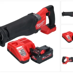 Milwaukee M18 FSZ-801 akumulatorowa pilarka szablasta 18 V bezszczotkowa + 1x akumulator 8,0 Ah + ładowarka