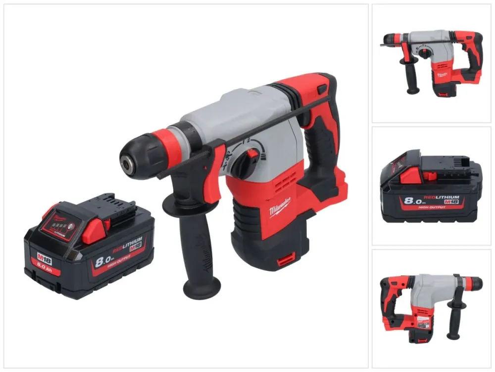 Milwaukee M18 HD18HX-801 akumulatorowy młot udarowo-obrotowy 18 V 2,4 J + 1x akumulator 8,0 Ah - bez ładowarki