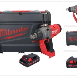 Milwaukee M18 ONEFHIWF1-301X akumulatorowy klucz udarowy 18 V 2033 Nm 1″ bezszczotkowy + 1x akumulator 3,0 Ah + skrzynka H...