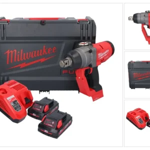Milwaukee M18 ONEFHIWF1-302X Akumulatorowy klucz udarowy 18 V 2033 Nm 1″ bezszczotkowy + 2x akumulator 3,0 Ah + ładowarka...