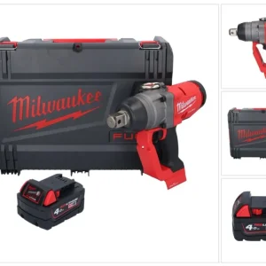 Milwaukee M18 ONEFHIWF1-401X Akumulatorowy klucz udarowy 18 V 2033 Nm 1″ bezszczotkowy + 1x akumulator 4,0 Ah + skrzynka H...