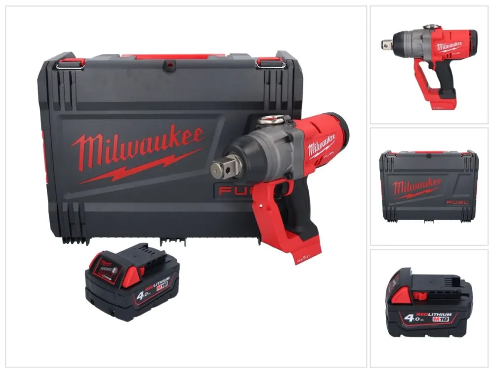 Milwaukee M18 ONEFHIWF1-401X Akumulatorowy klucz udarowy 18 V 2033 Nm 1″ bezszczotkowy + 1x akumulator 4,0 Ah + skrzynka H...