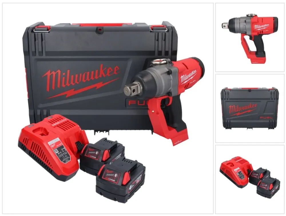 Milwaukee M18 ONEFHIWF1-402X Akumulatorowy klucz udarowy 18 V 2033 Nm 1″ bezszczotkowy + 2x akumulator 4,0 Ah + ładowarka...