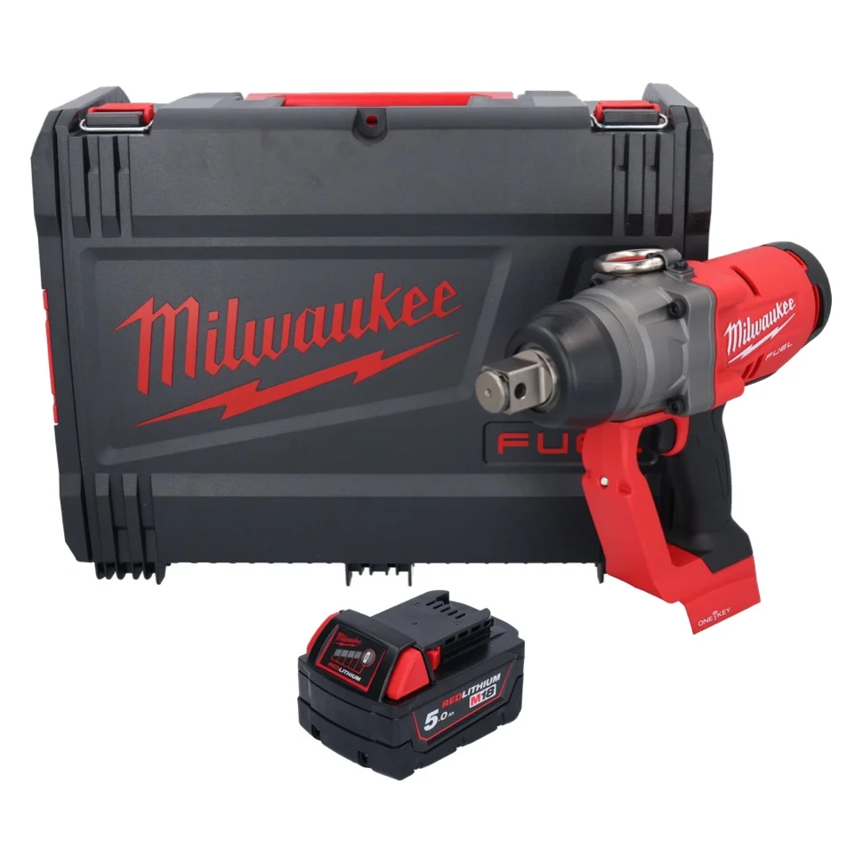 Milwaukee M18 ONEFHIWF1-501X Akumulatorowy klucz udarowy 18 V 2033 Nm 1″ bezszczotkowy + 1x akumulator 5,0 Ah + skrzynka H...