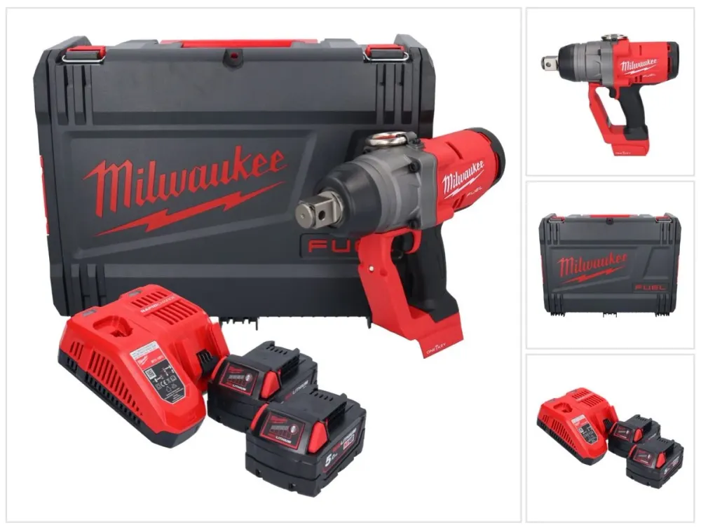 Milwaukee M18 ONEFHIWF1-502X Akumulatorowy klucz udarowy 18 V 2033 Nm 1″ bezszczotkowy + 2x akumulator 5,0 Ah + ładowarka...