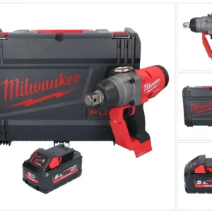 Milwaukee M18 ONEFHIWF1-551X Akumulatorowy klucz udarowy 18 V 2033 Nm 1″ bezszczotkowy + 1x akumulator 5,5 Ah + skrzynka H...