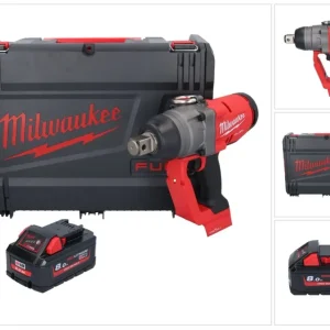 Milwaukee M18 ONEFHIWF1-801X Akumulatorowy klucz udarowy 18 V 2033 Nm 1″ bezszczotkowy + 1x akumulator 8,0 Ah + skrzynka H...