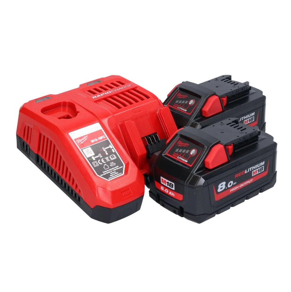 Milwaukee M18 ONEFHIWF1-802X akumulatorowy klucz udarowy 18 V 2033 Nm 1″ bezszczotkowy ( 4933459733 ) + 2x akumulator 8,0...