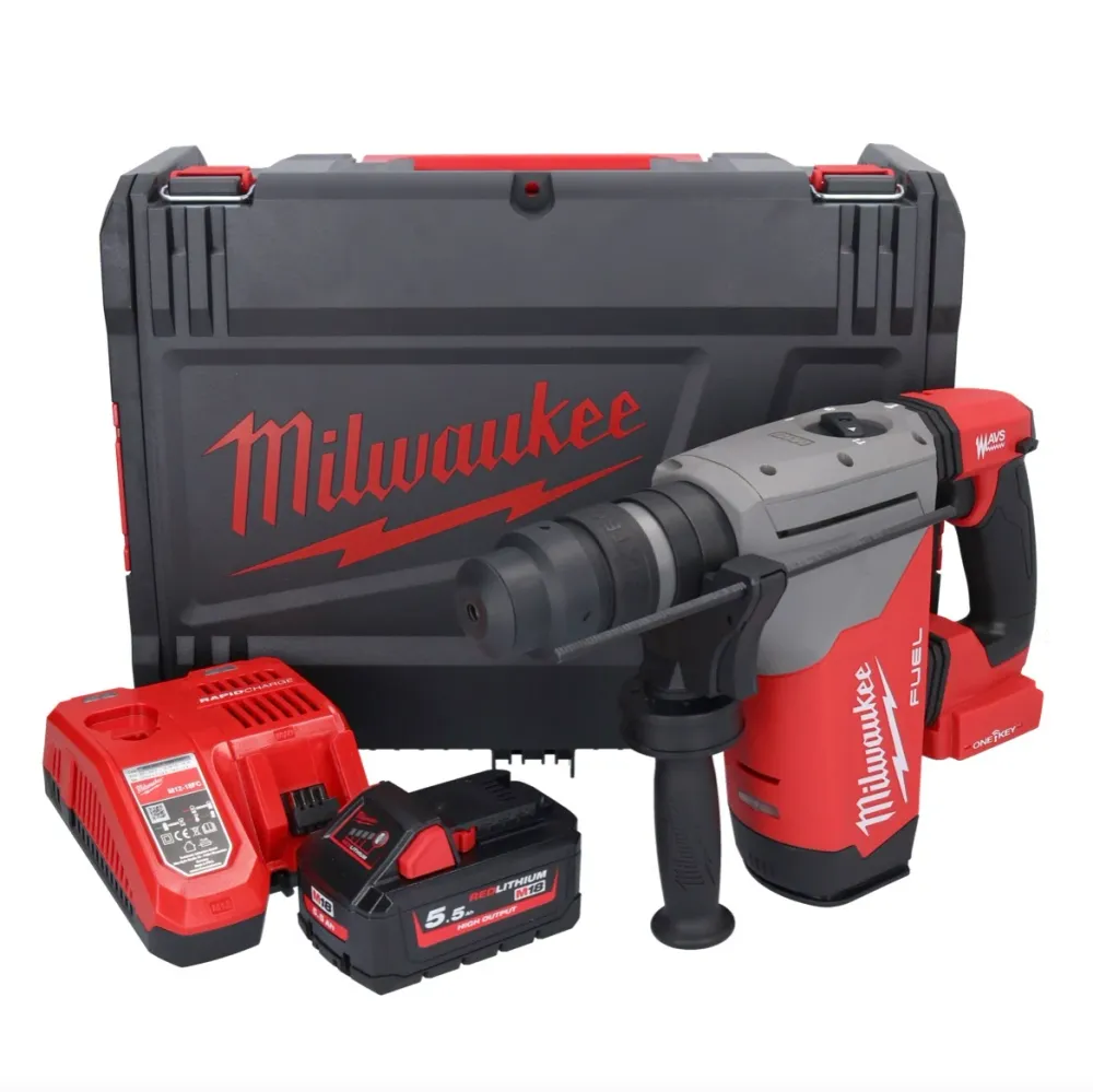 Milwaukee M18 ONEFHPX-551X Akumulatorowy młot udarowo-obrotowy 18 V 5,0 J bezszczotkowy + 1x akumulator 5,5 Ah + ładowarka...