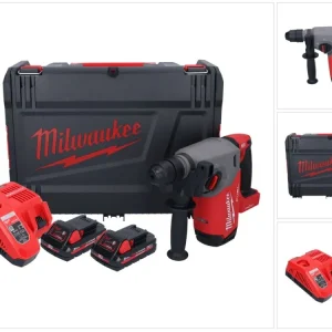 Milwaukee M18 ONEFHX-302X Akumulatorowy młot udarowo-obrotowy 18 V 2,5 J SDS-Plus Brushless + 2x akumulator 3,0 Ah + ładow...