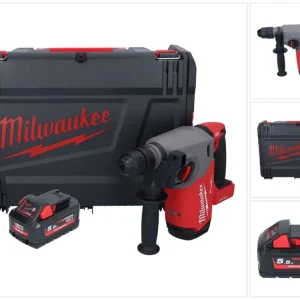 Milwaukee M18 ONEFHX-551X Akumulatorowy młot udarowo-obrotowy 18 V 2,5 J SDS-Plus Brushless + 1x akumulator 5,5 Ah + skrzy...