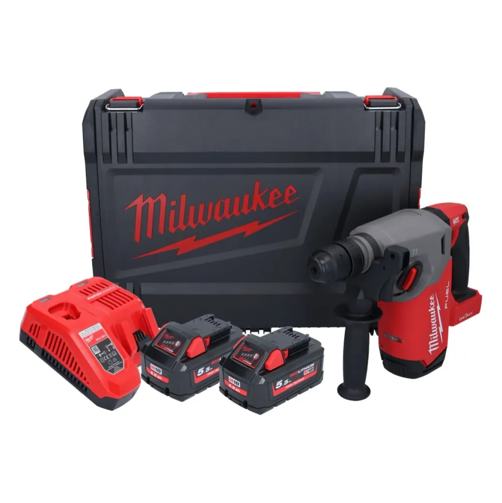 Milwaukee M18 ONEFHX-552X akumulatorowy młot udarowo-obrotowy 18 V 2,5 J SDS-Plus ( 4933478504 ) bezszczotkowy + 2x akumul...