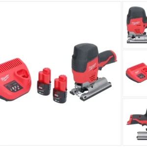Wyrzynarka akumulatorowa Milwaukee M12 JS-202 12 V + 2x akumulator 2,0 Ah + ładowarka