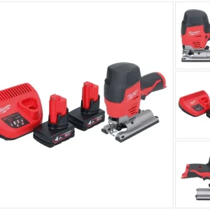 Wyrzynarka akumulatorowa Milwaukee M12 JS-402 12 V + 2x akumulator 4,0 Ah + ładowarka