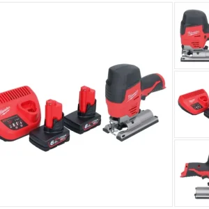 Wyrzynarka akumulatorowa Milwaukee M12 JS-602 12 V + 2x akumulator 6,0 Ah + ładowarka