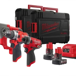 Milwaukee Zestaw 3 narzędzi M12 12V Wiertarko-wkrętarka Udarowa Młotowiertarka