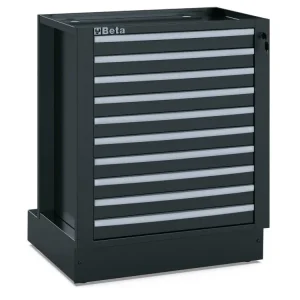 Moduł warsztatowy stały Beta RSC50 M10, 10 szuflad, ciemnoszary metal