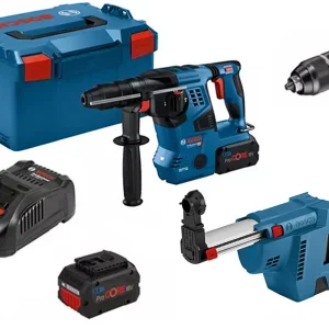 Młotowiertarka akumulatorowa Bosch GBH 18V-28 CF SDS Plus z odkurzaczem, 2 akumulatory