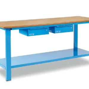 OMCN Stół warsztatowy 1003/PL 2000x700x880mm blat drewniany 2 szuflady 400kg