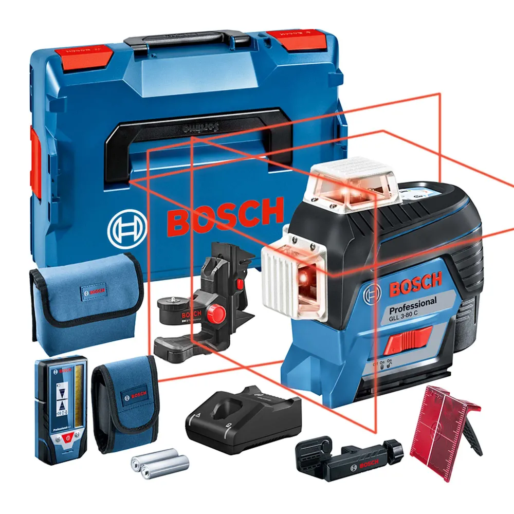 Poziomica laserowa Bosch GLL 3-80 C z odbiornikiem